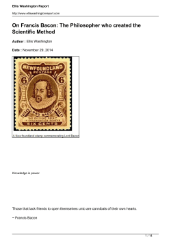 On Francis Bacon: The Philosopher who created the Scientific Method