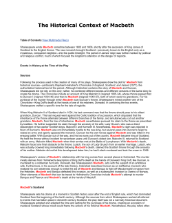 The Historical Context of Macbeth