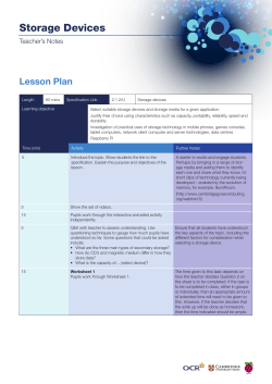 Storage Devices - Cambridge GCSE Computing Online
