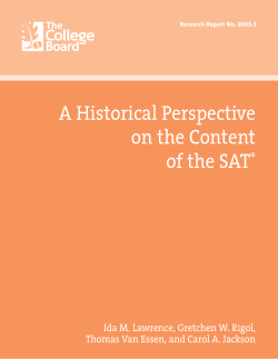 A Historical Perspective on the Content of the SAT