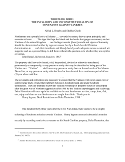 1 WHISTLING DIXIE: THE INVALIDITY AND