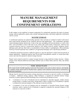 Manure Management Requirements for Confinements