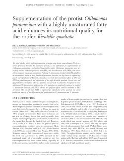 Supplementation of the protist Chilomonas