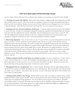 top ten mistakes pond owners make