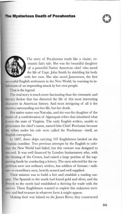 Mysterious Death of Pocahontas