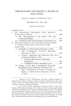 Originalism and Brown v. Board of Education