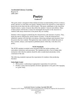 Poetry - CI5431 summer 2009