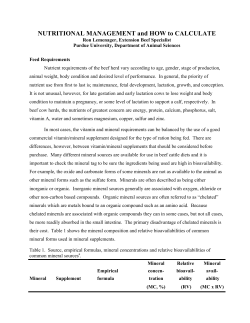 Nutritional Management and How to Calculate