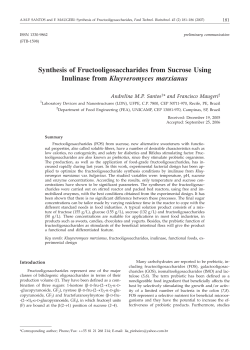 Synthesis of Fructooligosaccharides from Sucrose Using Inulinase
