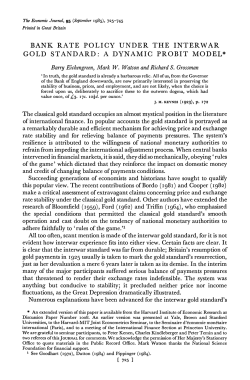 Bank Rate Policy Under the Interwar Gold Standard