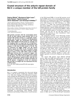 Crystal structure of the ankyrin repeat domain of Bcl3: a unique