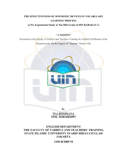 the effectiveness of mnemonic devices in