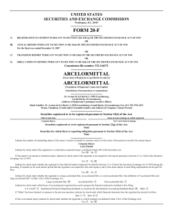 FORM 20-F ARCELORMITTAL ARCELORMITTAL