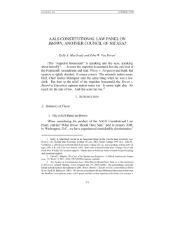 AALS Constitutional Law Panel on Brown, Another Council of Nicaea?