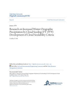(FY 1979) Development of Cloud Seedability Criteria