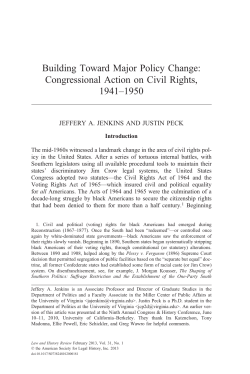 Building Toward Major Policy Change: Congressional Action on