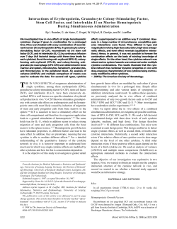 Interactions of Erythropoietin, Granulocyte Colony