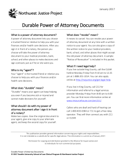 Durable Power of Attorney Documents