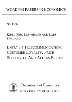 WORKING PAPERS IN ECONOMICS Department of Economics