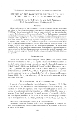 STUDIES OF THE TORBERNITE MINERALS (II): THE CRYSTAL