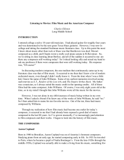 Listening to Movies: Film Music and the American Composer