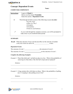 Concept: Dependent Events