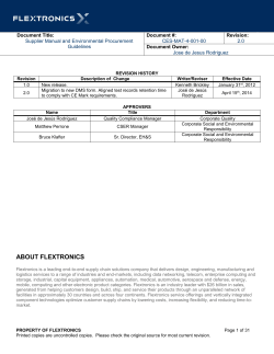 Supplier Manual and Environmental Procurement