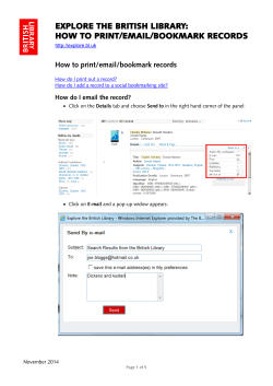 Explore the British Library: How to print, email and bookmark records