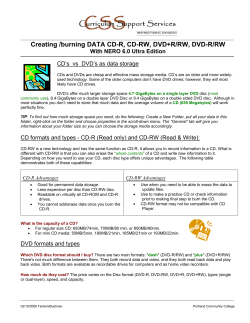 Creating /burning DATA CD-R, CD-RW, DVD+R/RW, DVD-R/RW