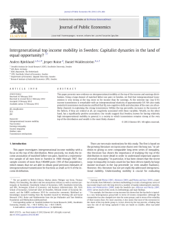 Intergenerational top income mobility in Sweden