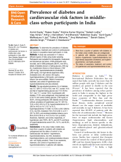 Prevalence of diabetes and cardiovascular risk factors in middle