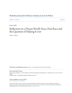 Reflection on a Dream World - Berkeley Law Scholarship Repository