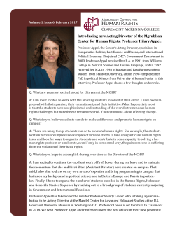 Introducing new Acting Director of the Mgrublian Center for Human