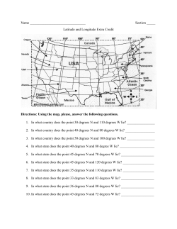 Latitude and Longitude Extra Credit Directions: Using the map