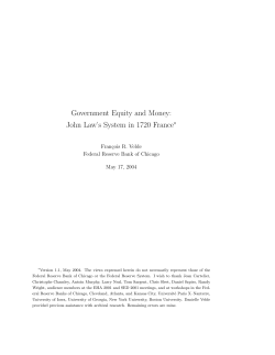 Government Equity and Money: John Law`s System in