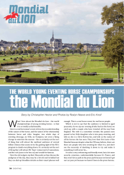 THE WORLD YOUNG EVENTING HORSE CHAMPIONSHIPS