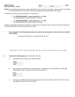 IB Math Studies Name: page 1 Warm-Up Outliers