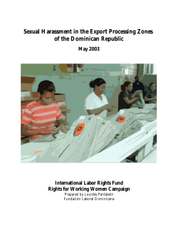 Sexual Harassment in the Export Processing Zones of the