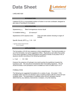 LAKELAND IS20 INTRODUCTION Lakeland IS 20 is a concentrated