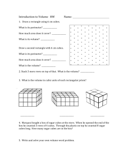 Introduction to Volume HW
