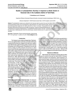 Studies on phytoplankton diversity in response to abiotic factors in