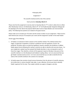 Philosophy 2070 Assignment 7 The scientific method and the role of