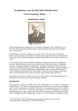 Oskar Schindler: Stepping Stone to Life - Addendum