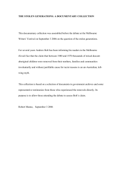 The Stolen Generations &ndash; a documentary collection