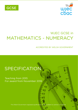 mathematics - numeracy specification