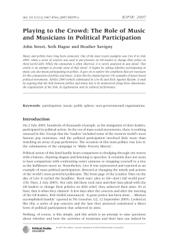 Playing to the Crowd: The Role of Music and Musicians in Political
