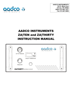 TEN and ZA|THIRTY INSTRUCTION MANUAL