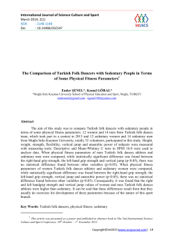 The Comparison of Turkish Folk Dancers with Sedentary People in