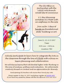 Actively participate to learn how to integrate the Arts in the