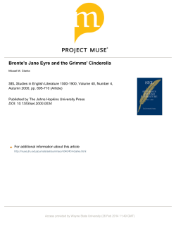 Bronte`s Jane Eyre and the Grimms` Cinderella